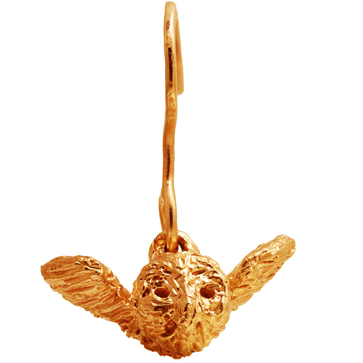 Gold Flying Baby Owl Earrings