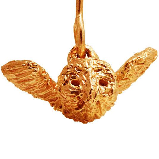 Gold Flying Baby Owl Earrings