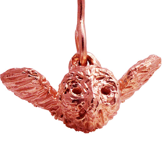 Rose Gold Flying Baby Owl Earrings