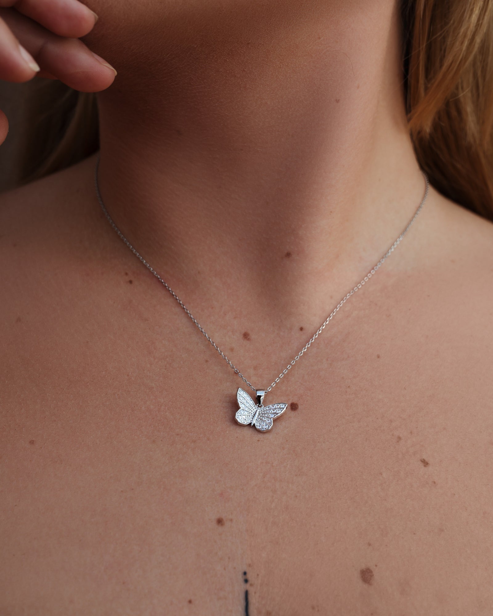 Butterfly Necklace Sterling Silver