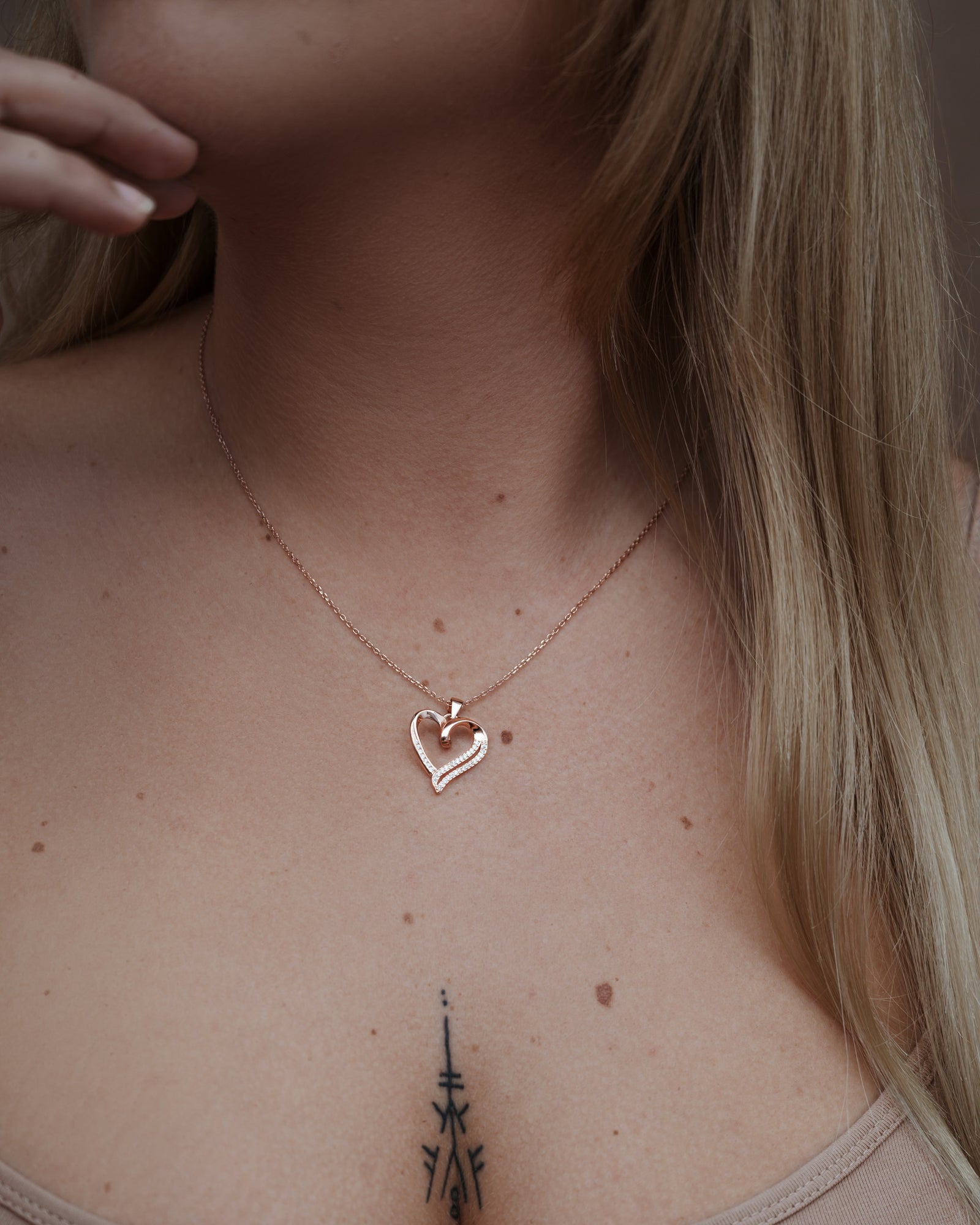 Heart Necklace Rosegold