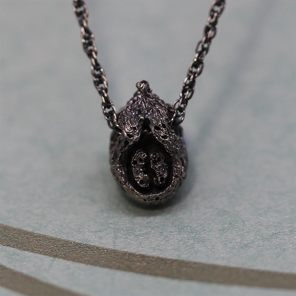 Hedgehog Oxidised Silver necklace