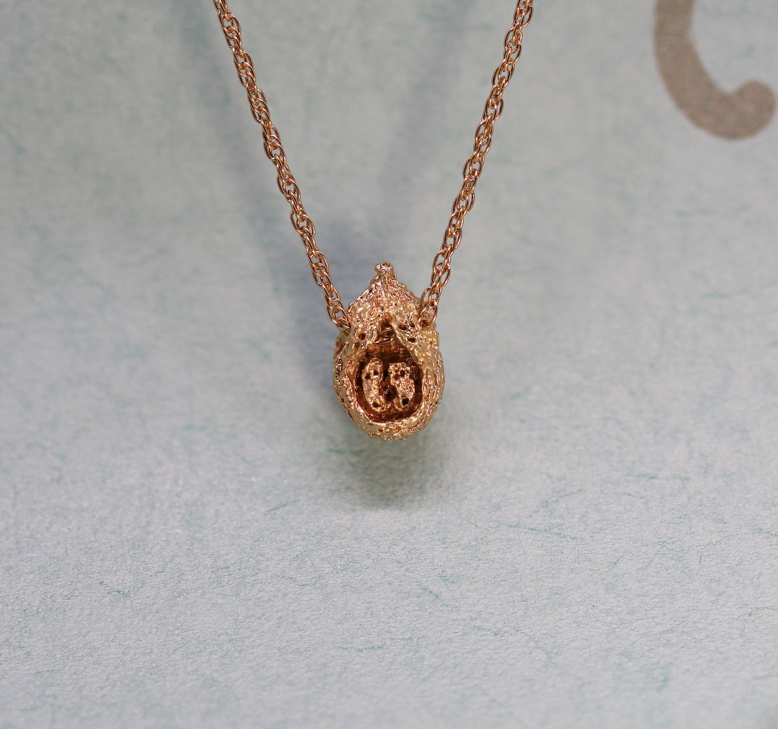 Hedgehog Rose Gold Plated Silver necklace