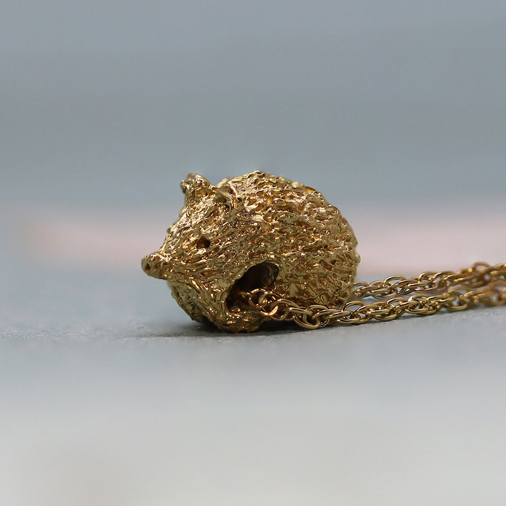 Hedgehog Gold Plated Silver necklace