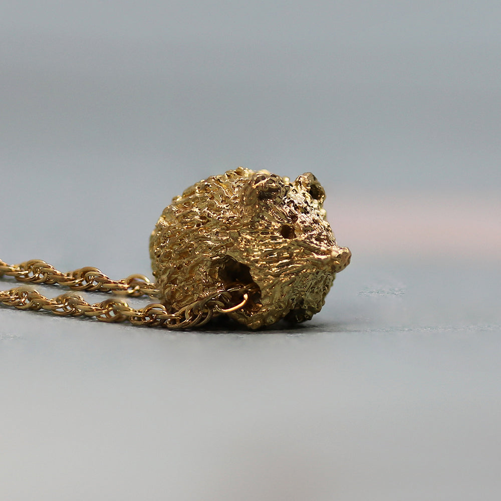 Hedgehog Gold Plated Silver necklace