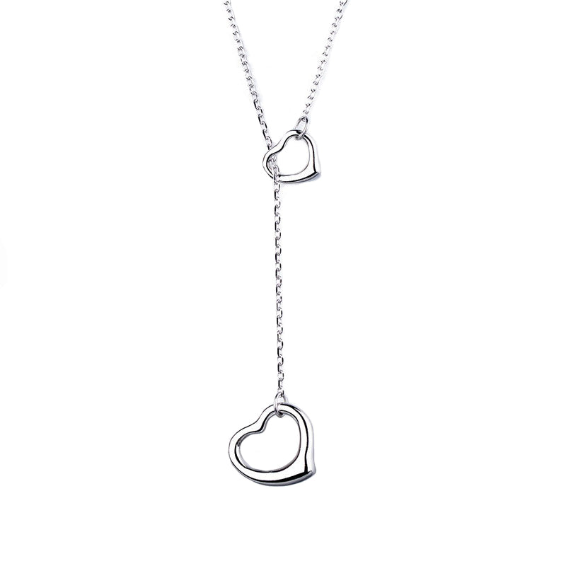 Two Hearts Necklace Sterling Silver