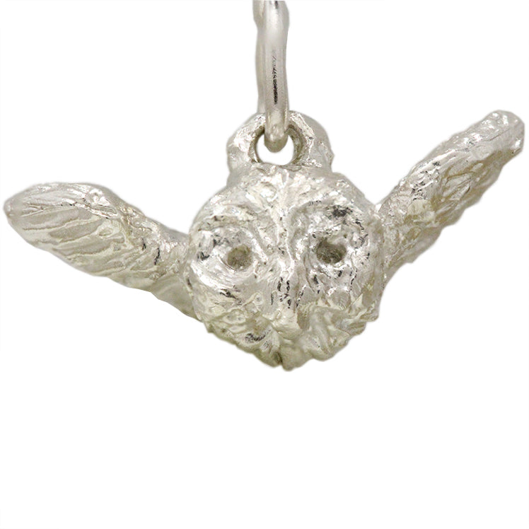 Silver Flying baby Owl Earrings