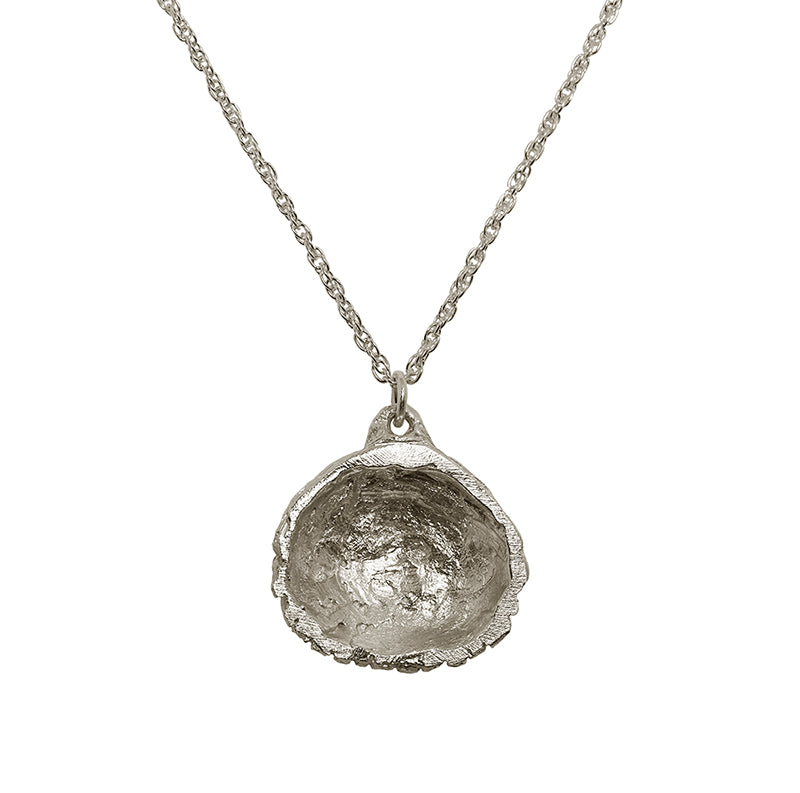 Cockle shell silver necklace