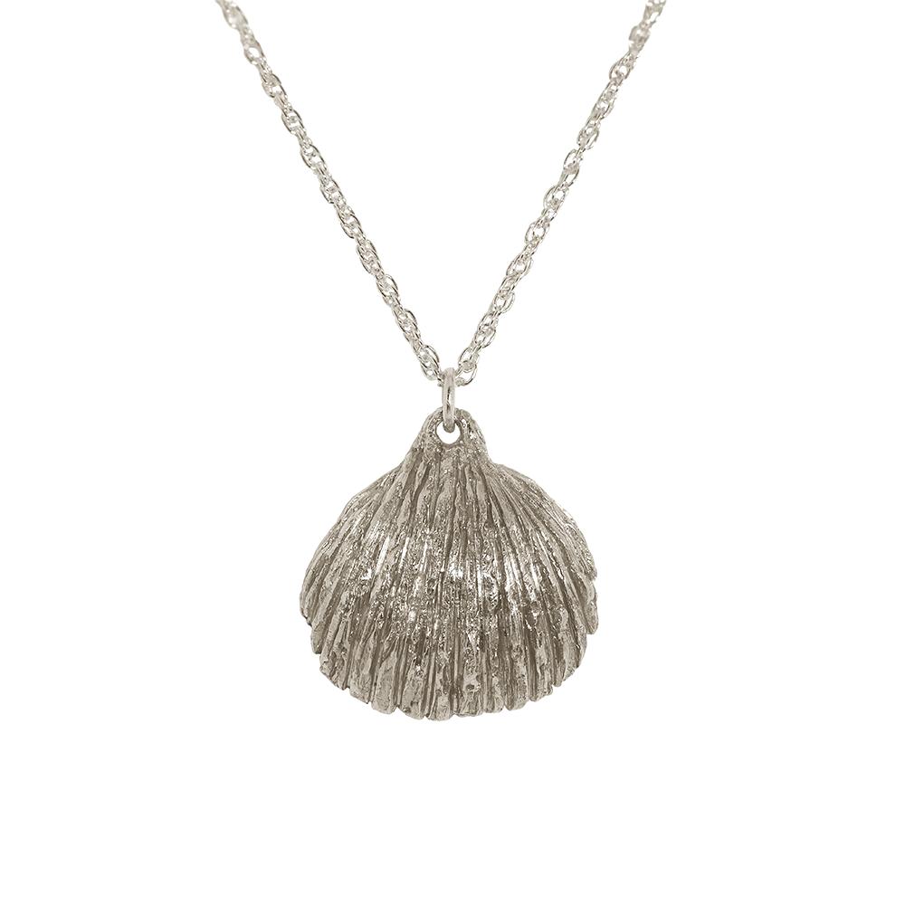 Cockle shell silver necklace