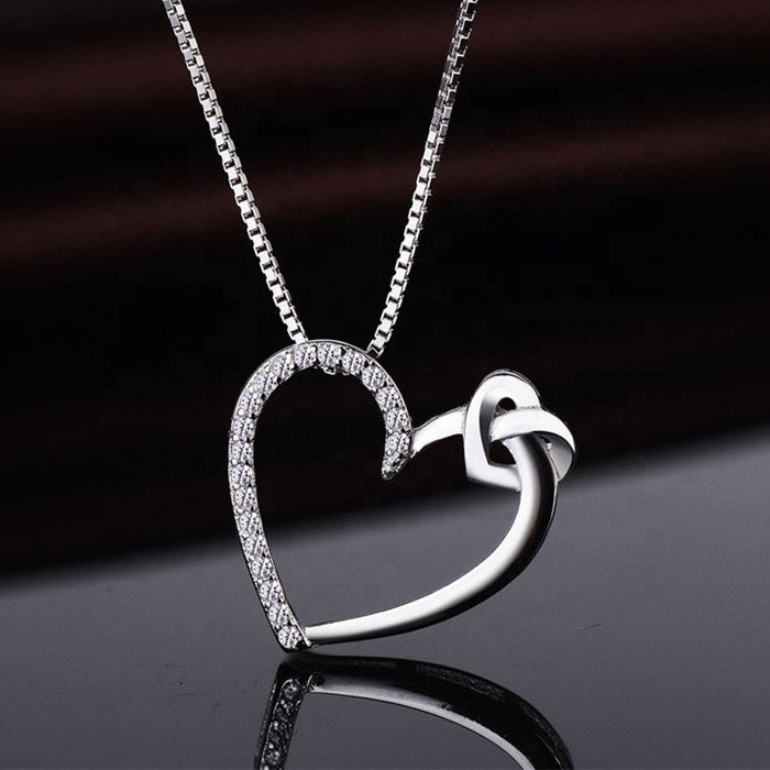 Love Heart Necklace Sterling Silver