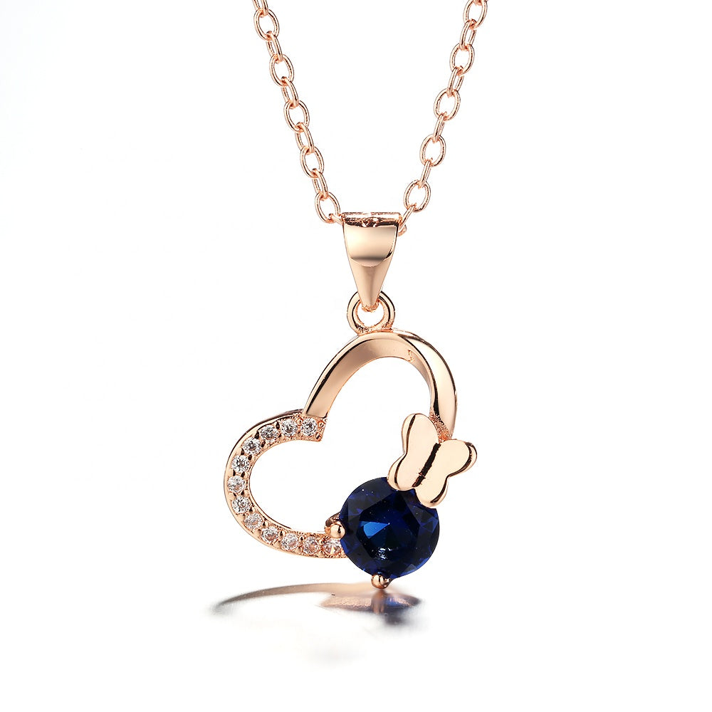 Rosegold heart necklace UK - DAIOLA®
