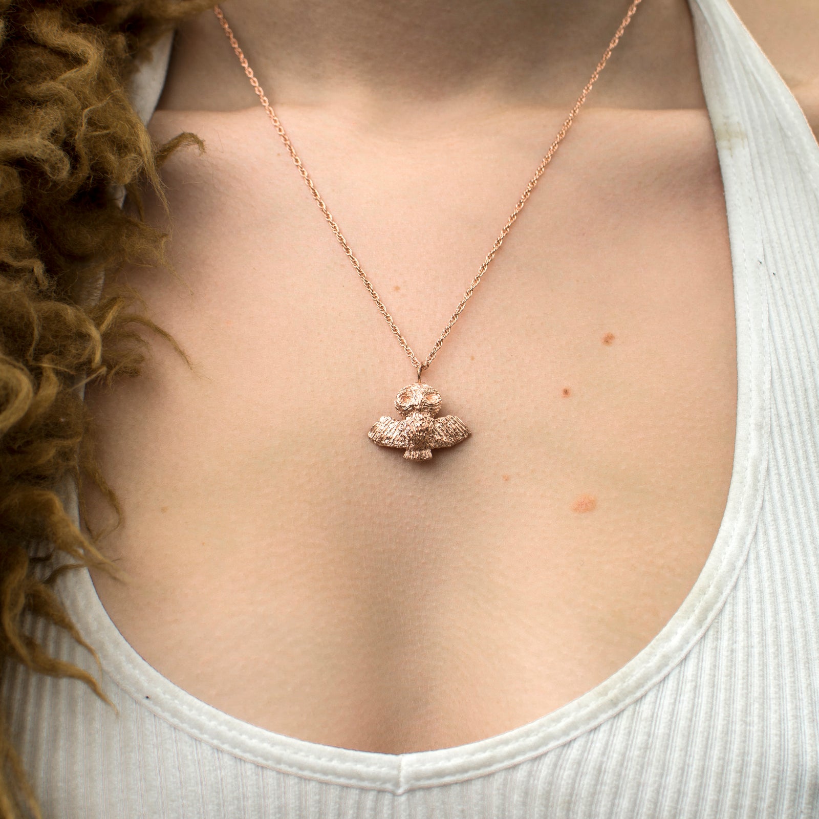 Rose Gold Owl necklace