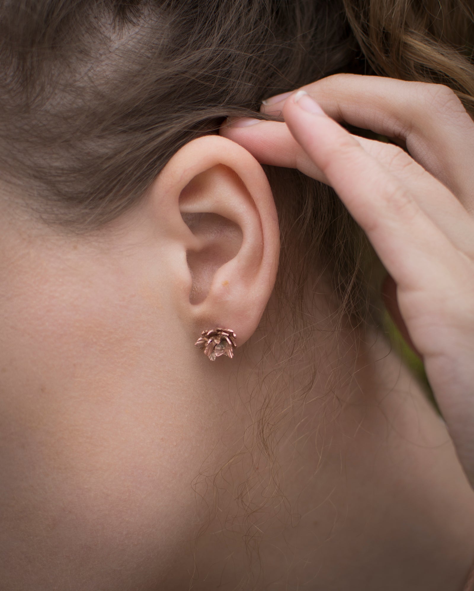 Rose Gold delicate flower stud earrings