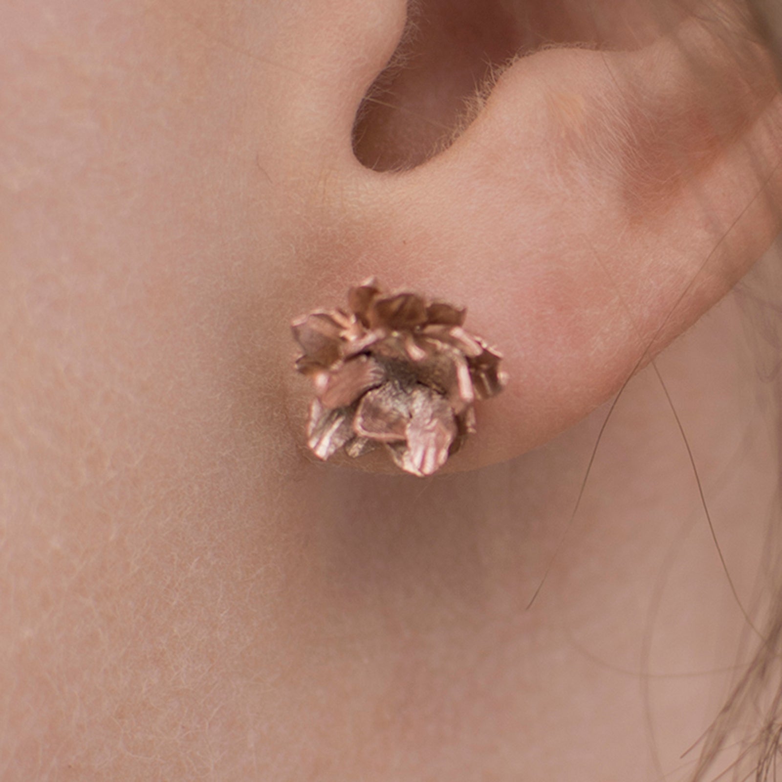 Rose Gold delicate flower stud earrings